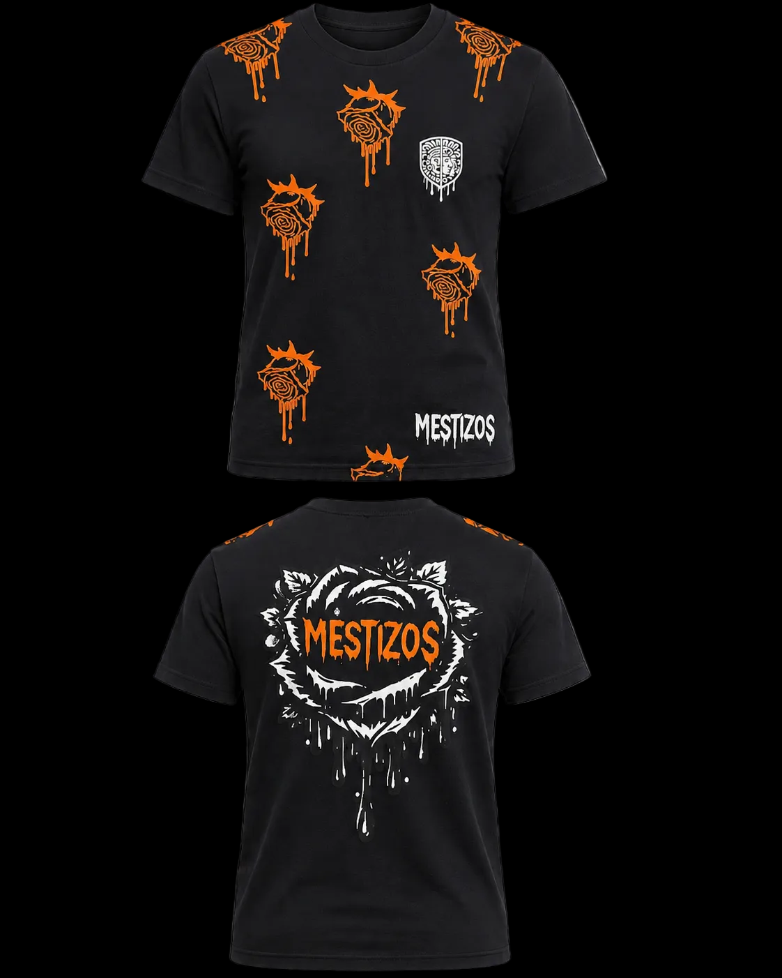 Dripping White Rose  T Shirt Puff
